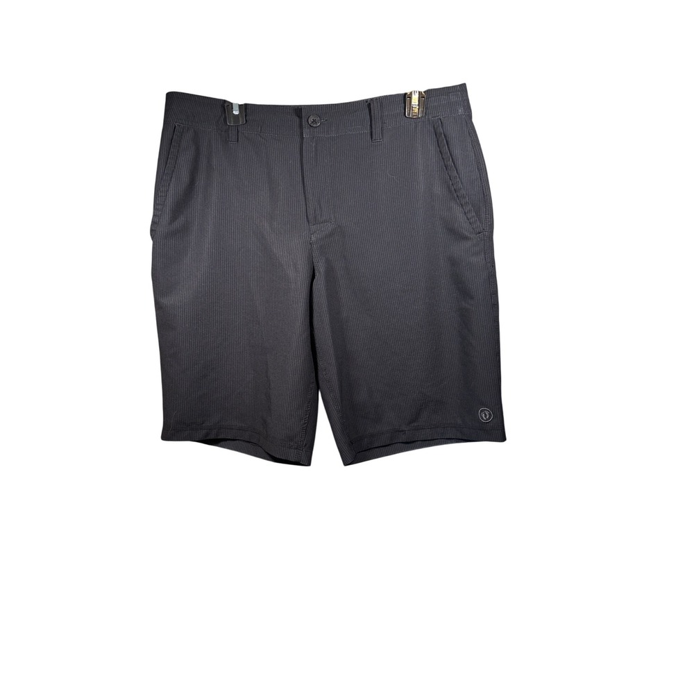 Hang Ten Mens‎ Size 34 Charcoal Heather Stripe Board Shorts Swim Trunks Casual